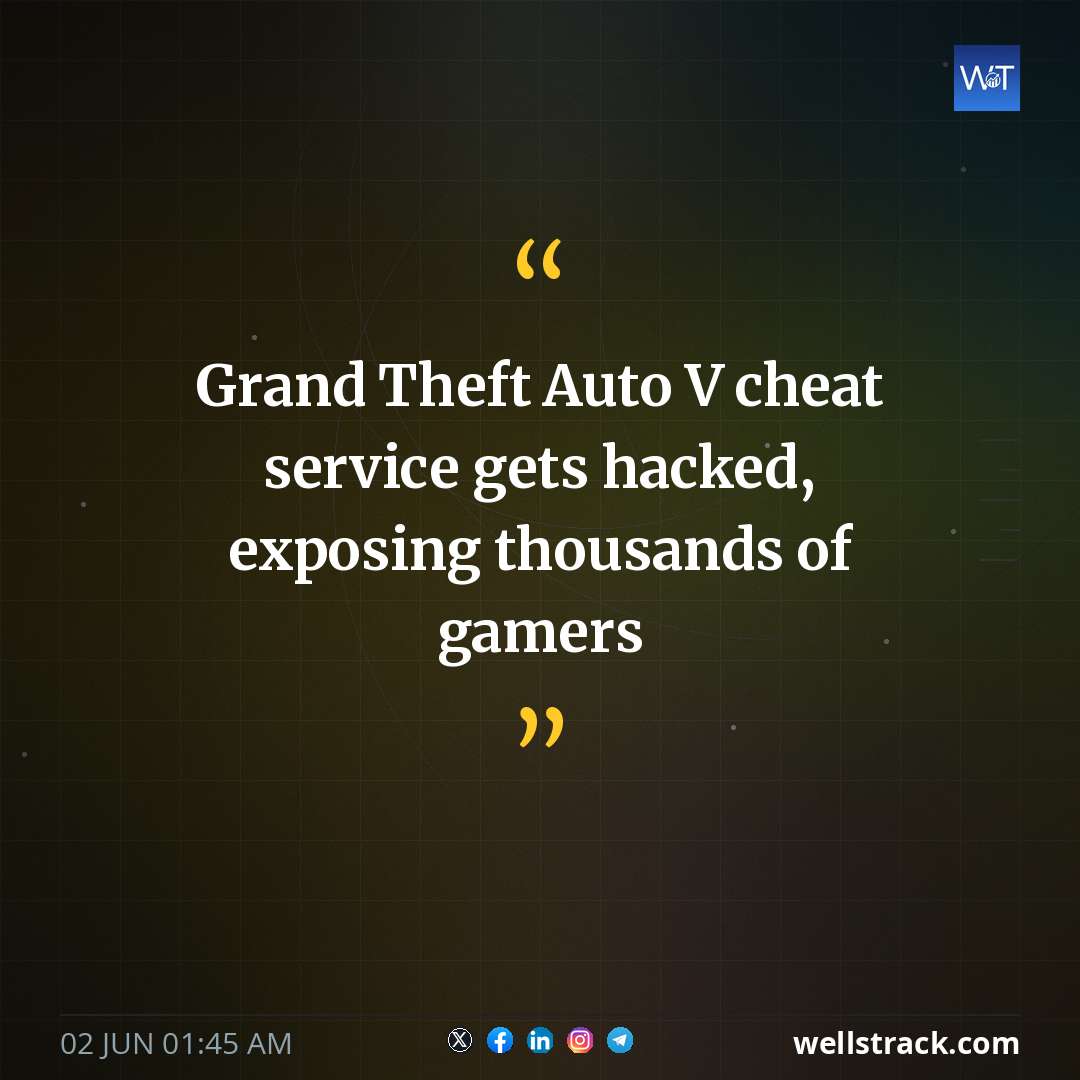 Grand Theft Auto V cheat service gets hacked, exposing thousands of gamers — WellsTrack