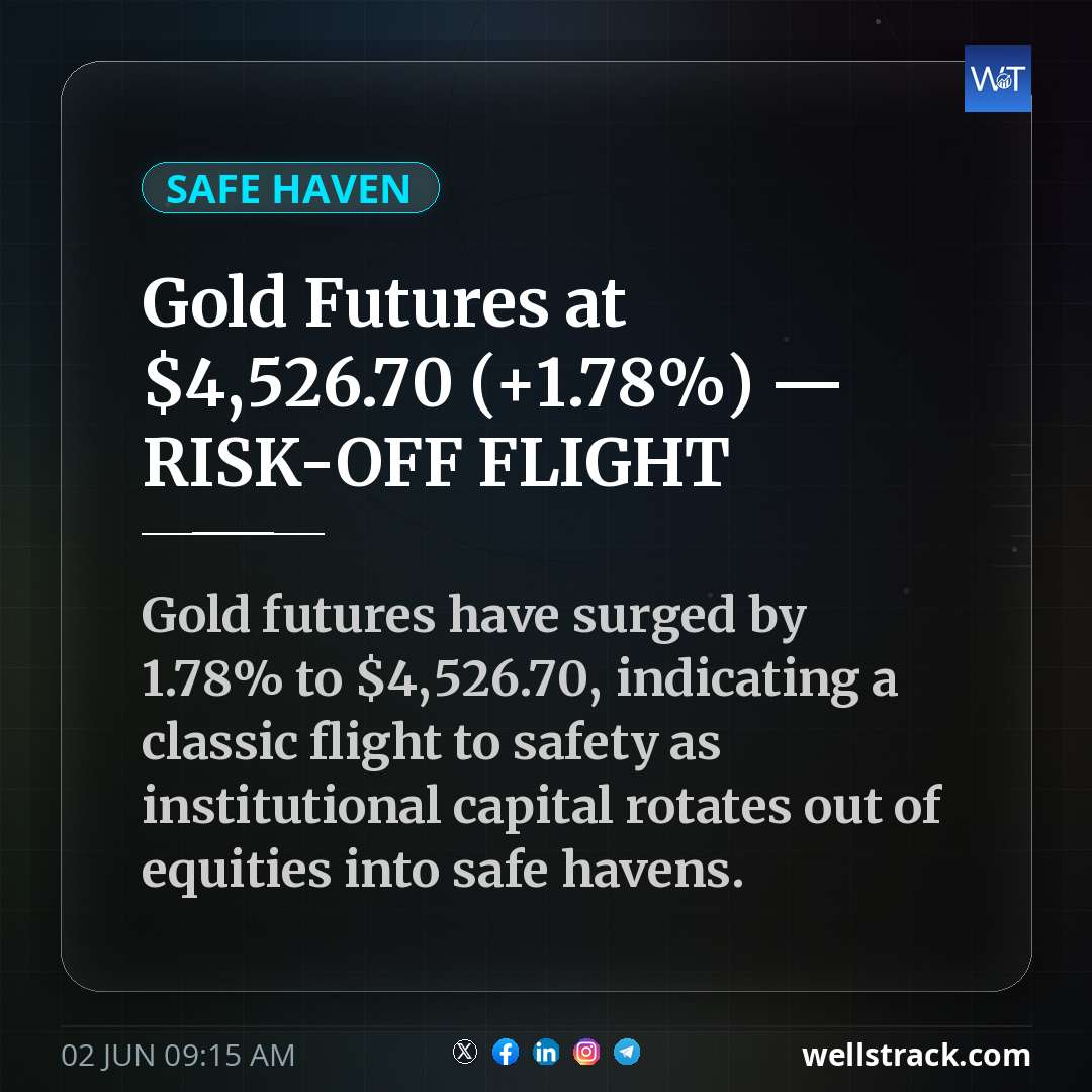 Gold Futures at $4,526.70 (+1.78%) — RISK-OFF FLIGHT — WellsTrack