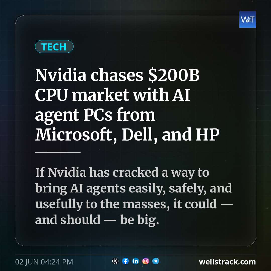 Nvidia chases $200B CPU market with AI agent PCs from Microsoft, Dell, and HP