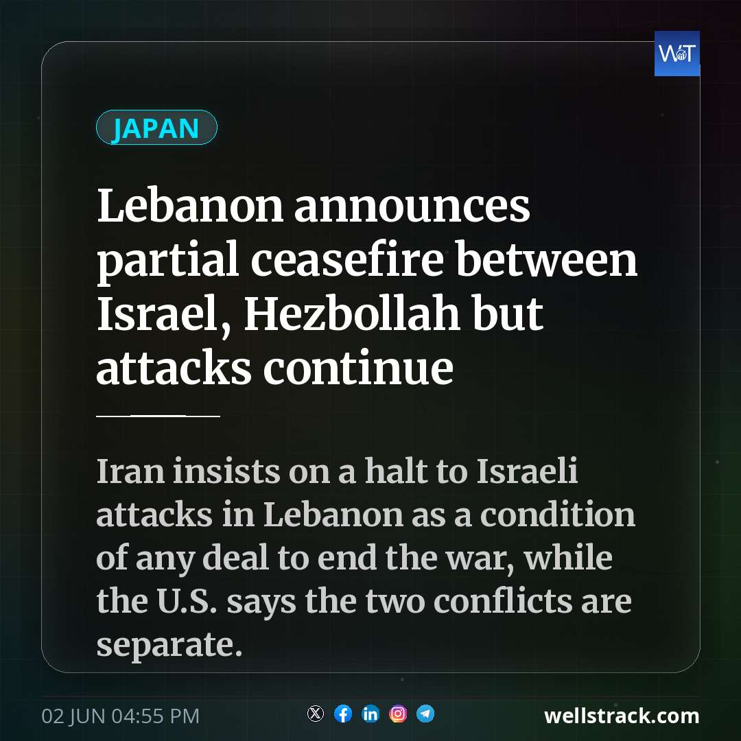 Lebanon announces partial ceasefire between Israel, Hezbollah but attacks continue