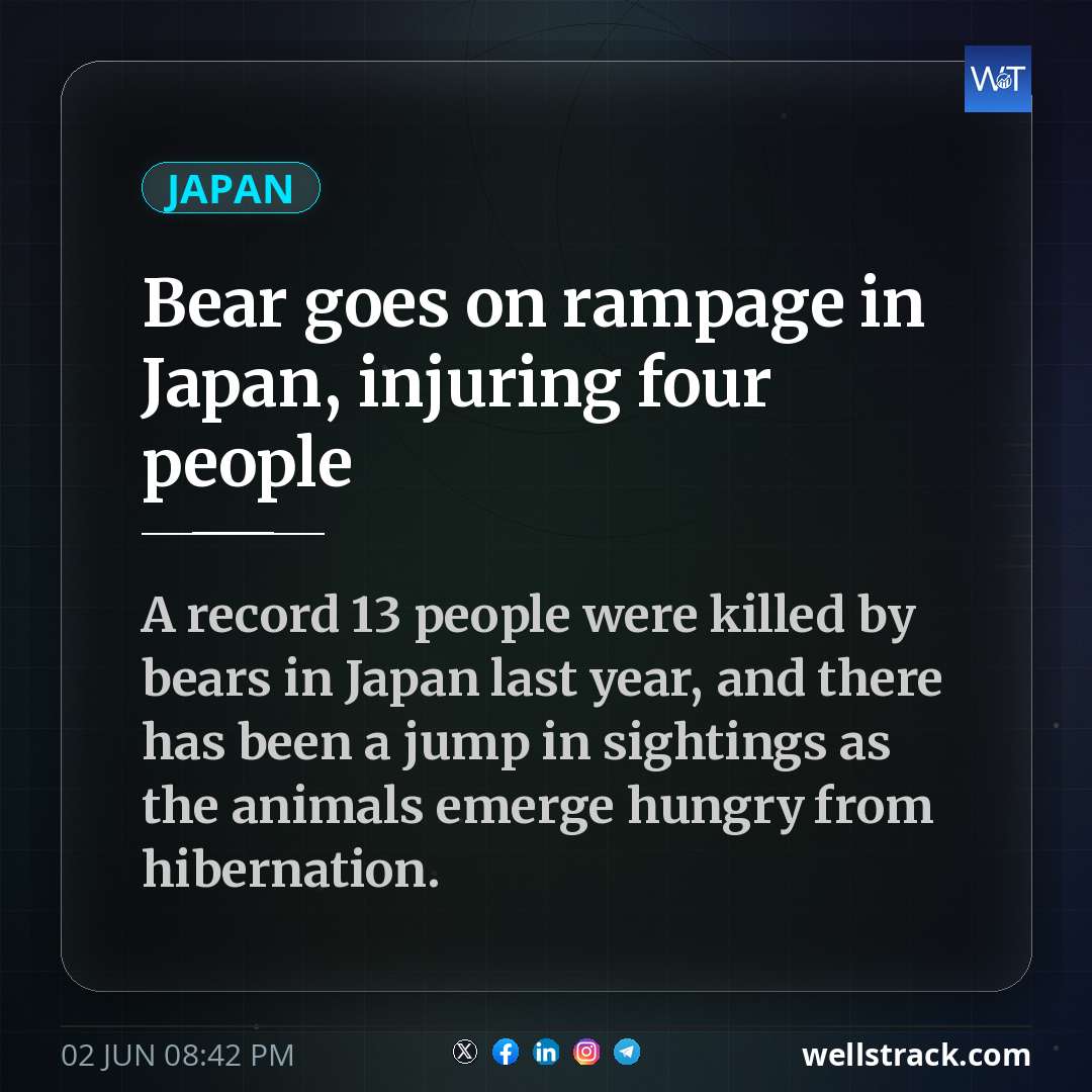 Bear goes on rampage in Japan, injuring four people — WellsTrack