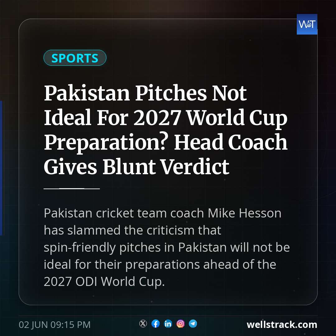 Pakistan Pitches Not Ideal For 2027 World Cup Preparation? Head Coach Gives Blunt Verdict — WellsTrack