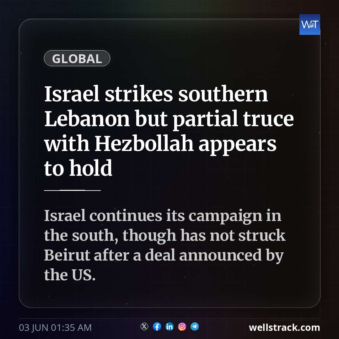 Israel strikes southern Lebanon but partial truce with Hezbollah appears to hold — WellsTrack