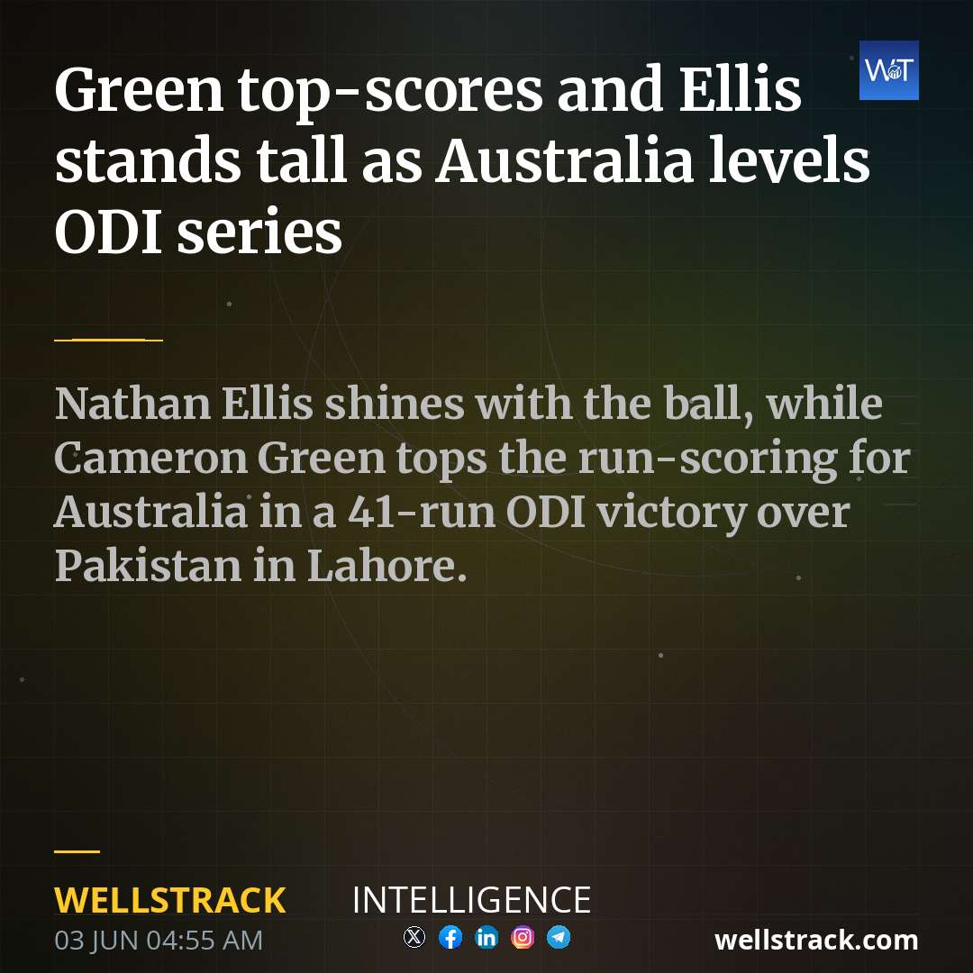 Green top-scores and Ellis stands tall as Australia levels ODI series — WellsTrack