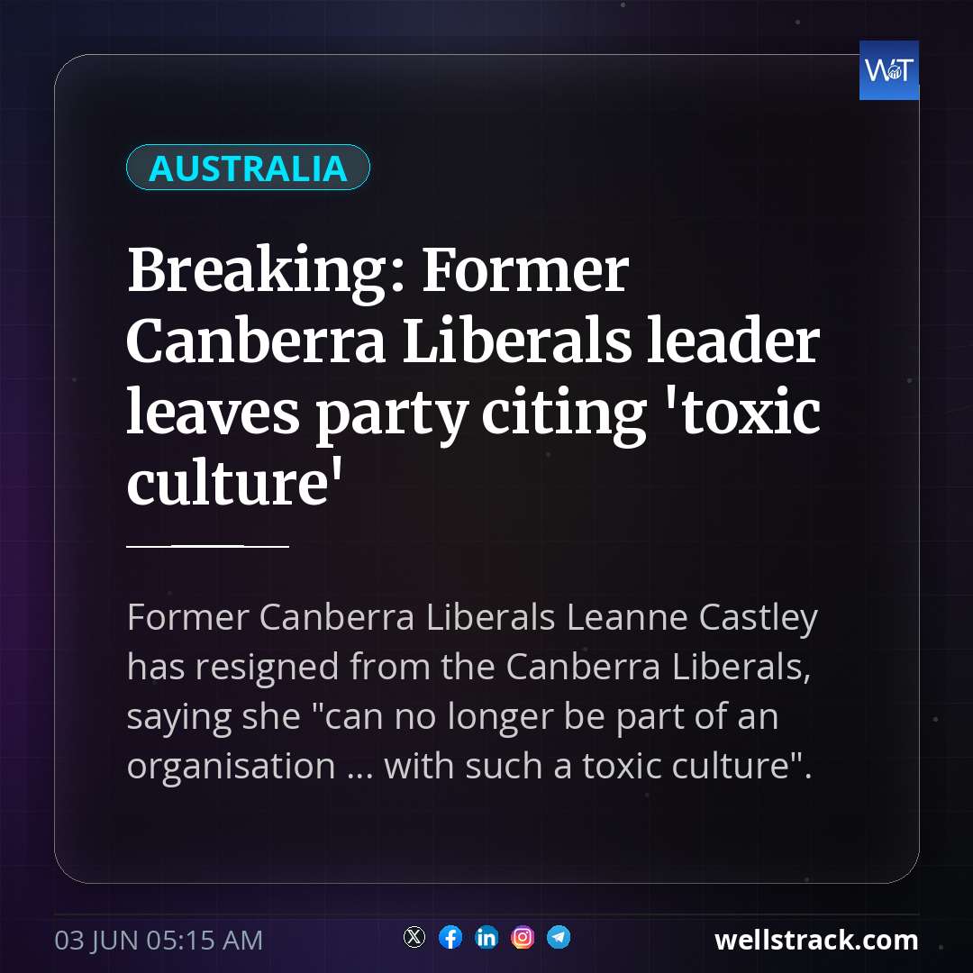 Breaking: Former Canberra Liberals leader leaves party citing 'toxic culture'