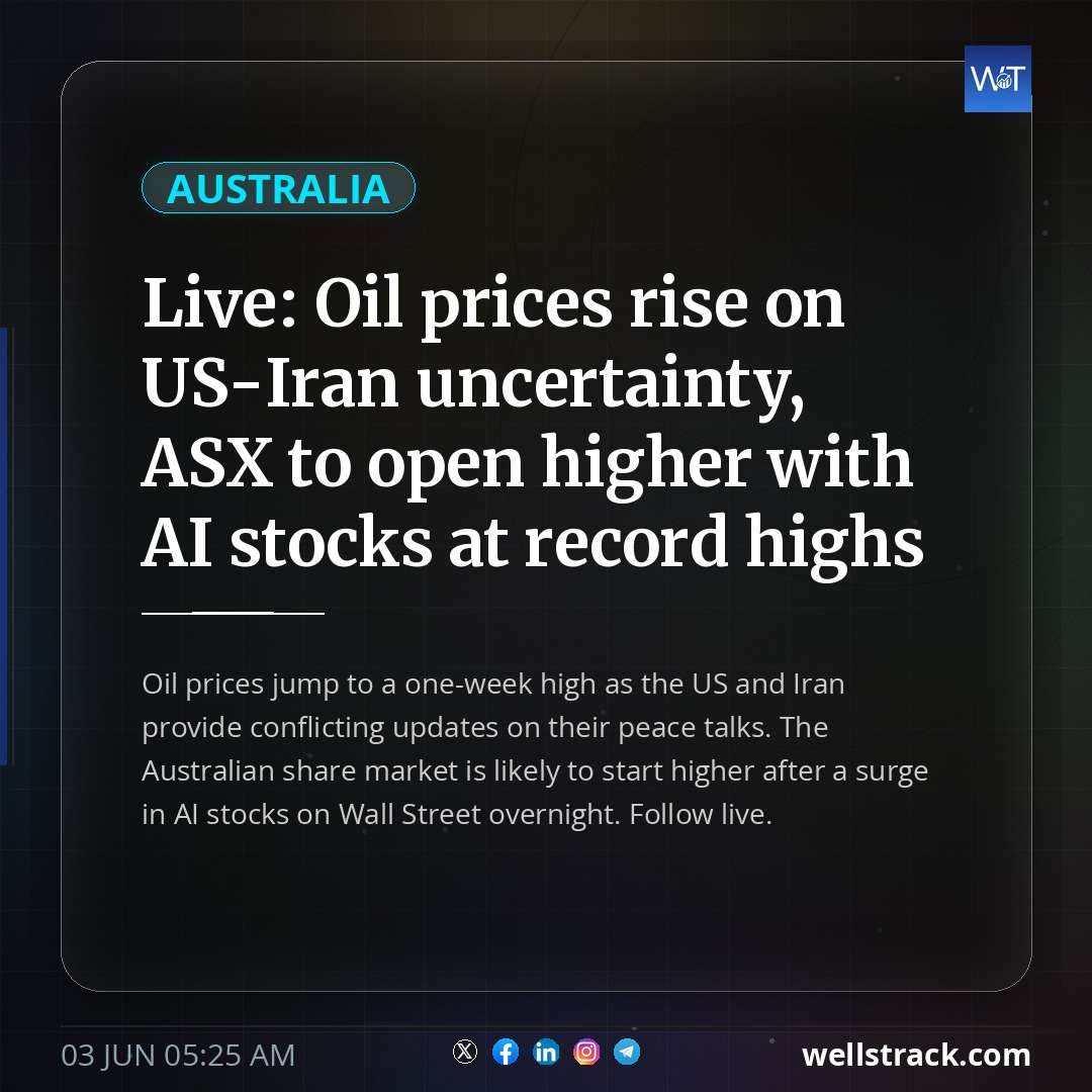 Live: Oil prices rise on US-Iran uncertainty, ASX to open higher with AI stocks at record highs