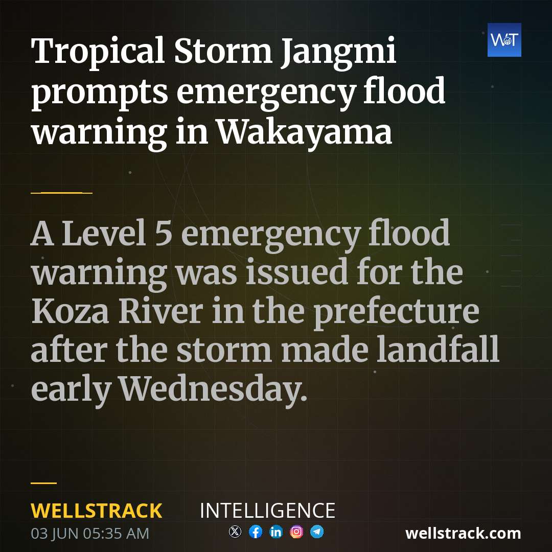 Tropical Storm Jangmi prompts emergency flood warning in Wakayama — WellsTrack