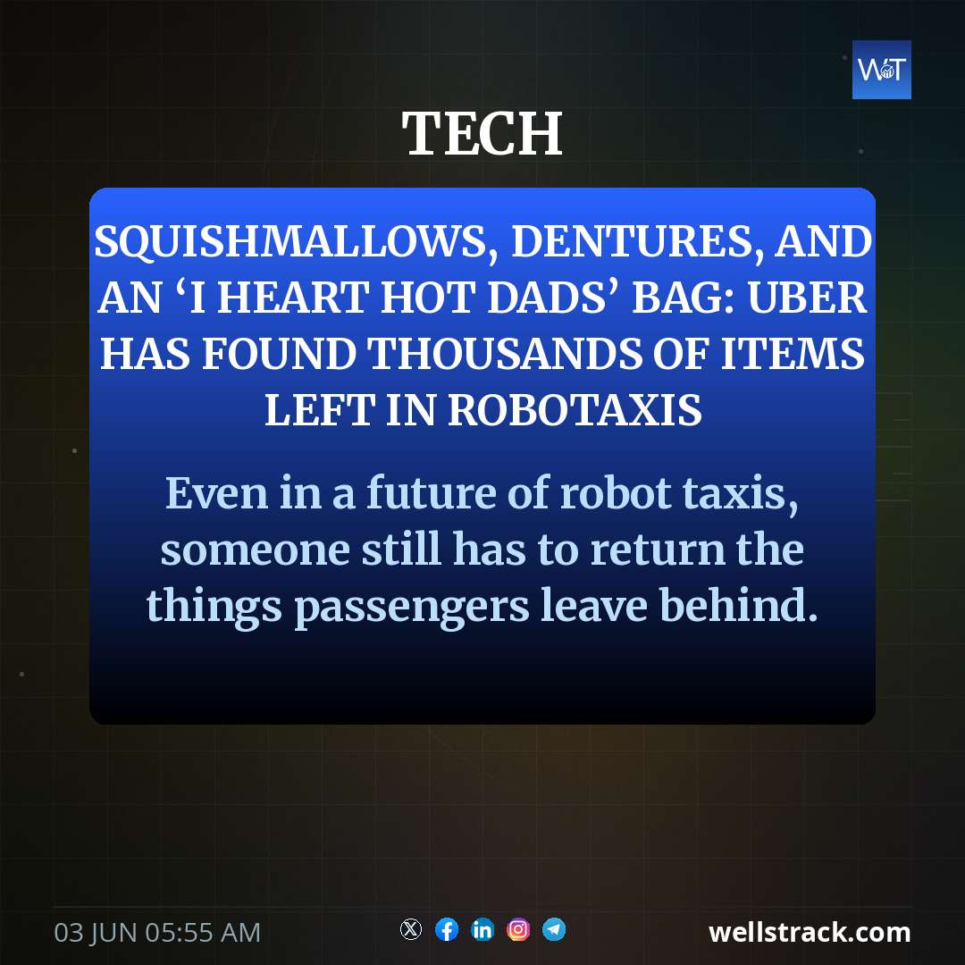 Squishmallows, dentures, and an ‘I Heart Hot Dads’ bag: Uber has found thousands of items left in robotaxis — WellsTrack