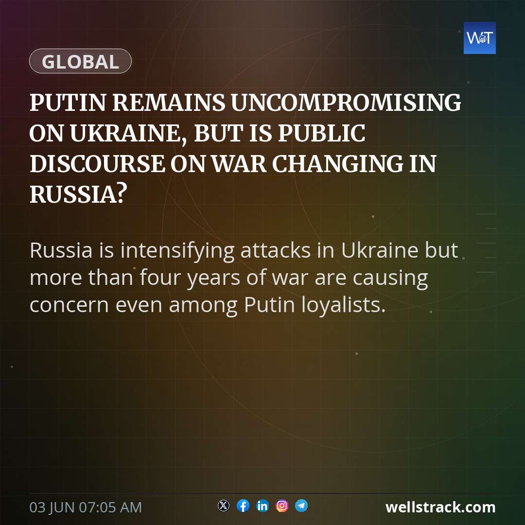 Putin remains uncompromising on Ukraine, but is public discourse on war changing in Russia? — WellsTrack