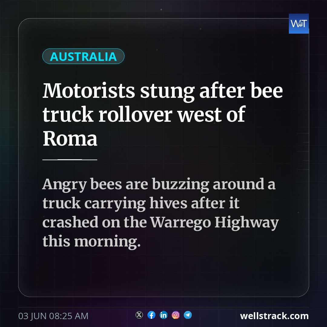 Motorists stung after bee truck rollover west of Roma — WellsTrack