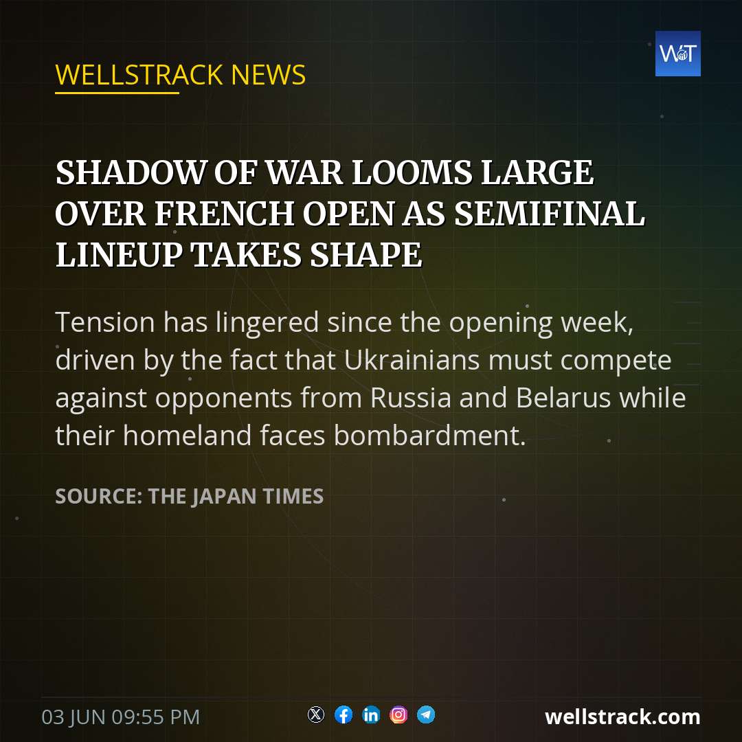 Shadow of war looms large over French Open as semifinal lineup takes shape — WellsTrack