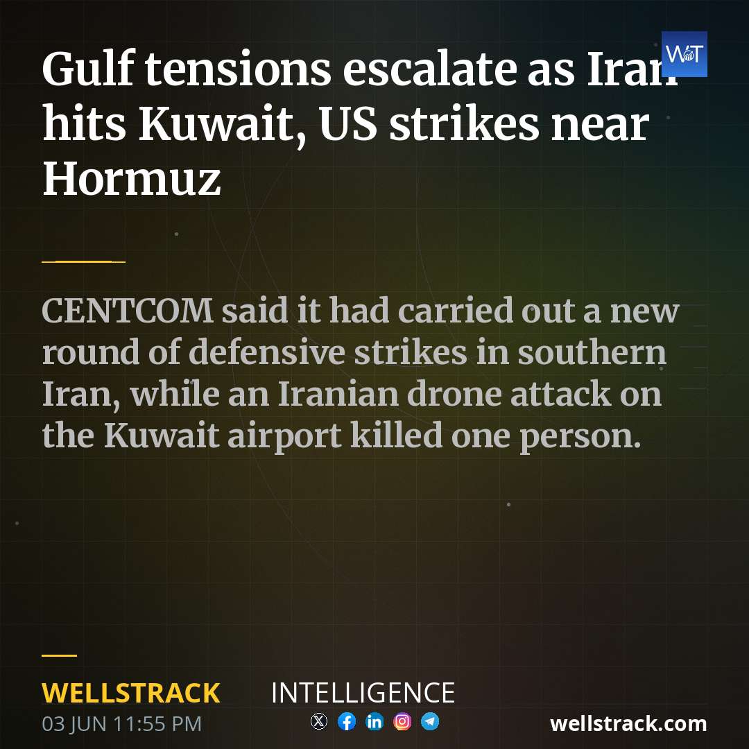 Gulf tensions escalate as Iran hits Kuwait, US strikes near Hormuz — WellsTrack