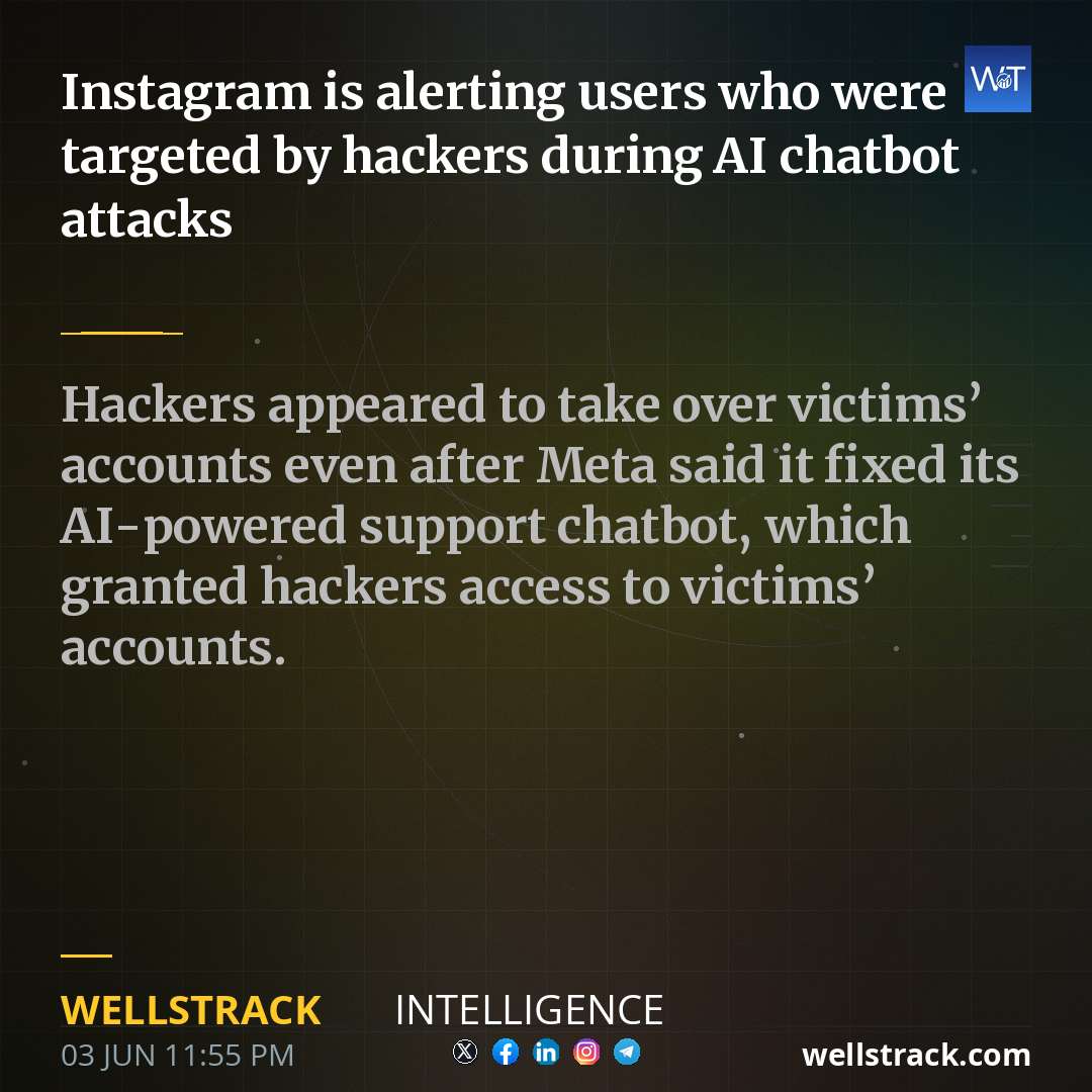 Instagram is alerting users who were targeted by hackers during AI chatbot attacks — WellsTrack