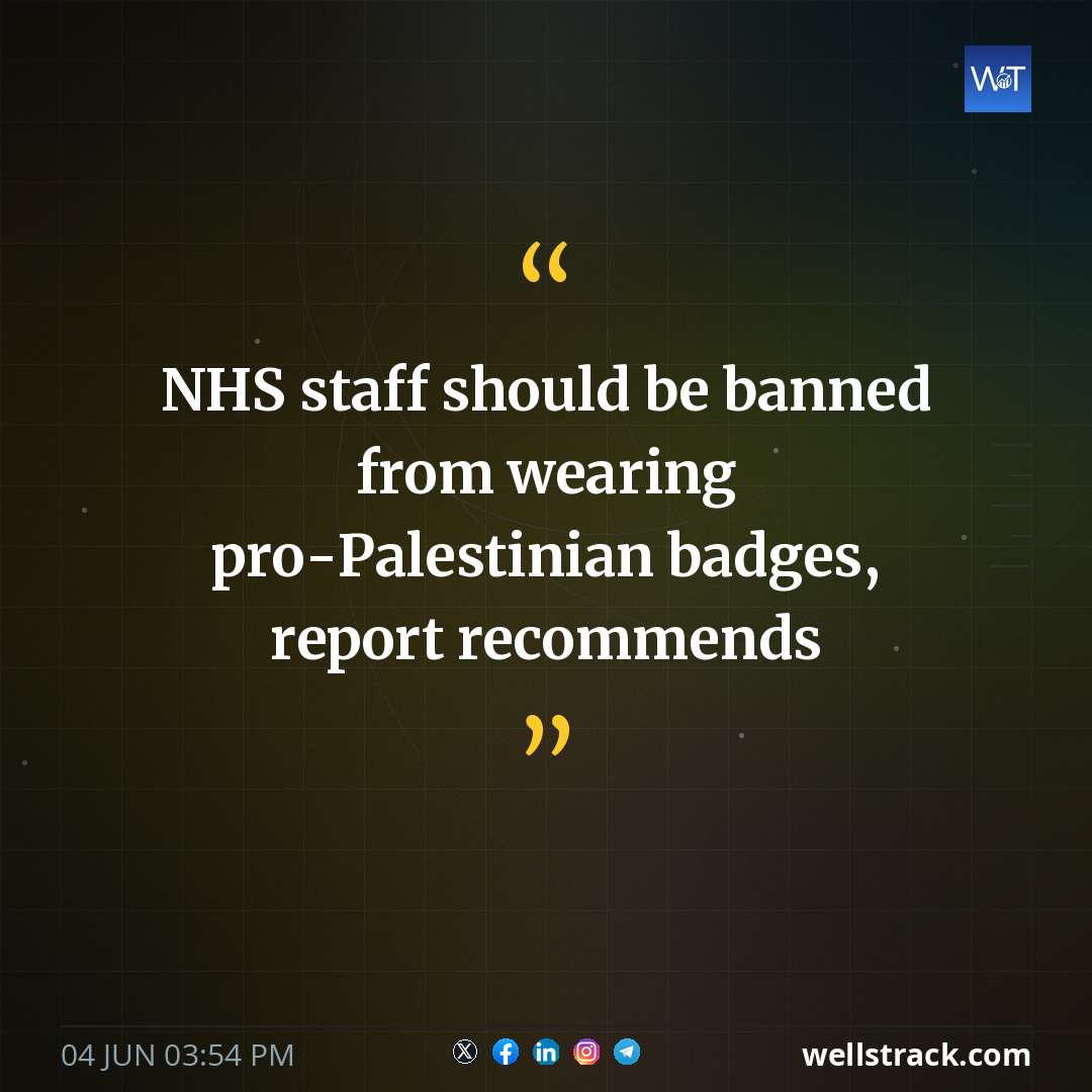 NHS staff should be banned from wearing pro-Palestinian badges, report recommends