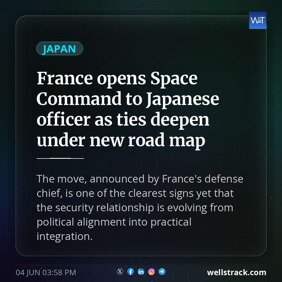 France opens Space Command to Japanese officer as ties deepen under new road map — WellsTrack