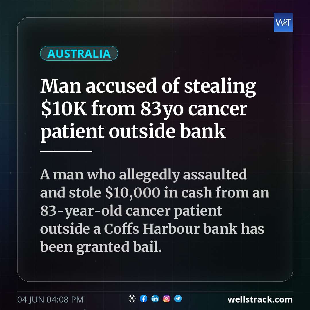 Man accused of stealing $10K from 83yo cancer patient outside bank
