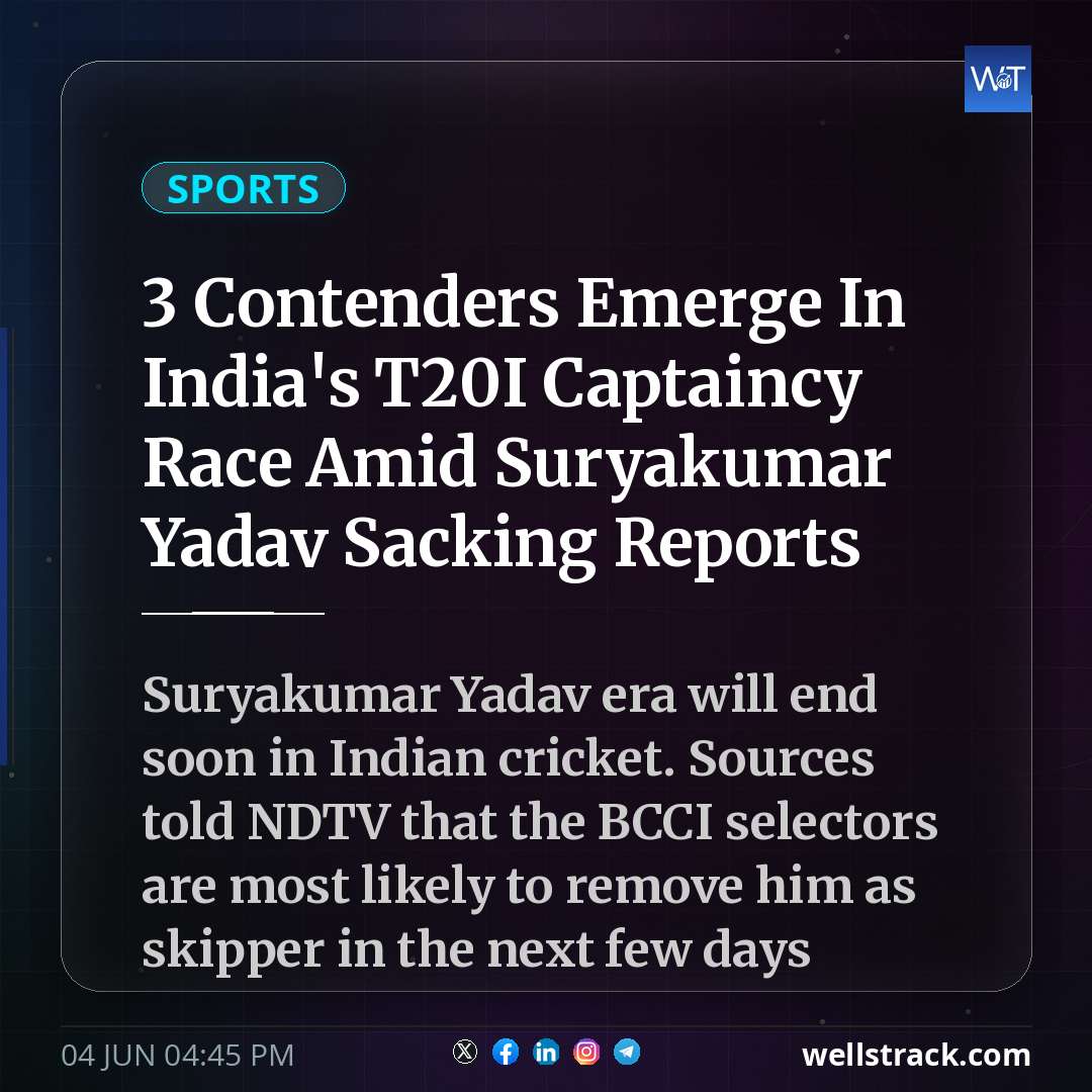 3 Contenders Emerge In India's T20I Captaincy Race Amid Suryakumar Yadav Sacking Reports