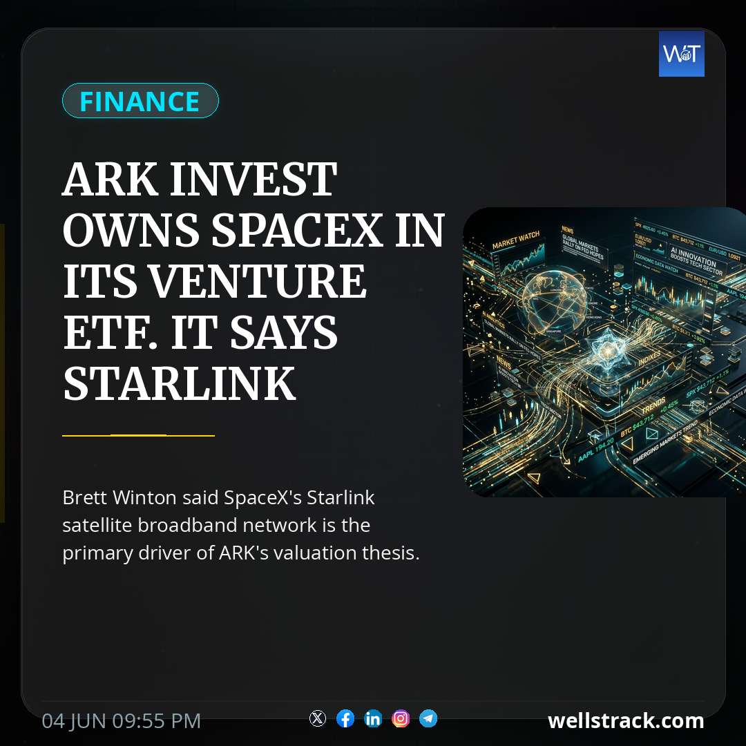 Ark Invest owns SpaceX in its venture ETF. It says Starlink alone supports $2 trillion value at IPO — WellsTrack