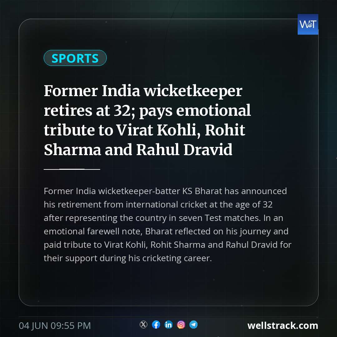 Former India wicketkeeper retires at 32; pays emotional tribute to Virat Kohli, Rohit Sharma and Rahul Dravid