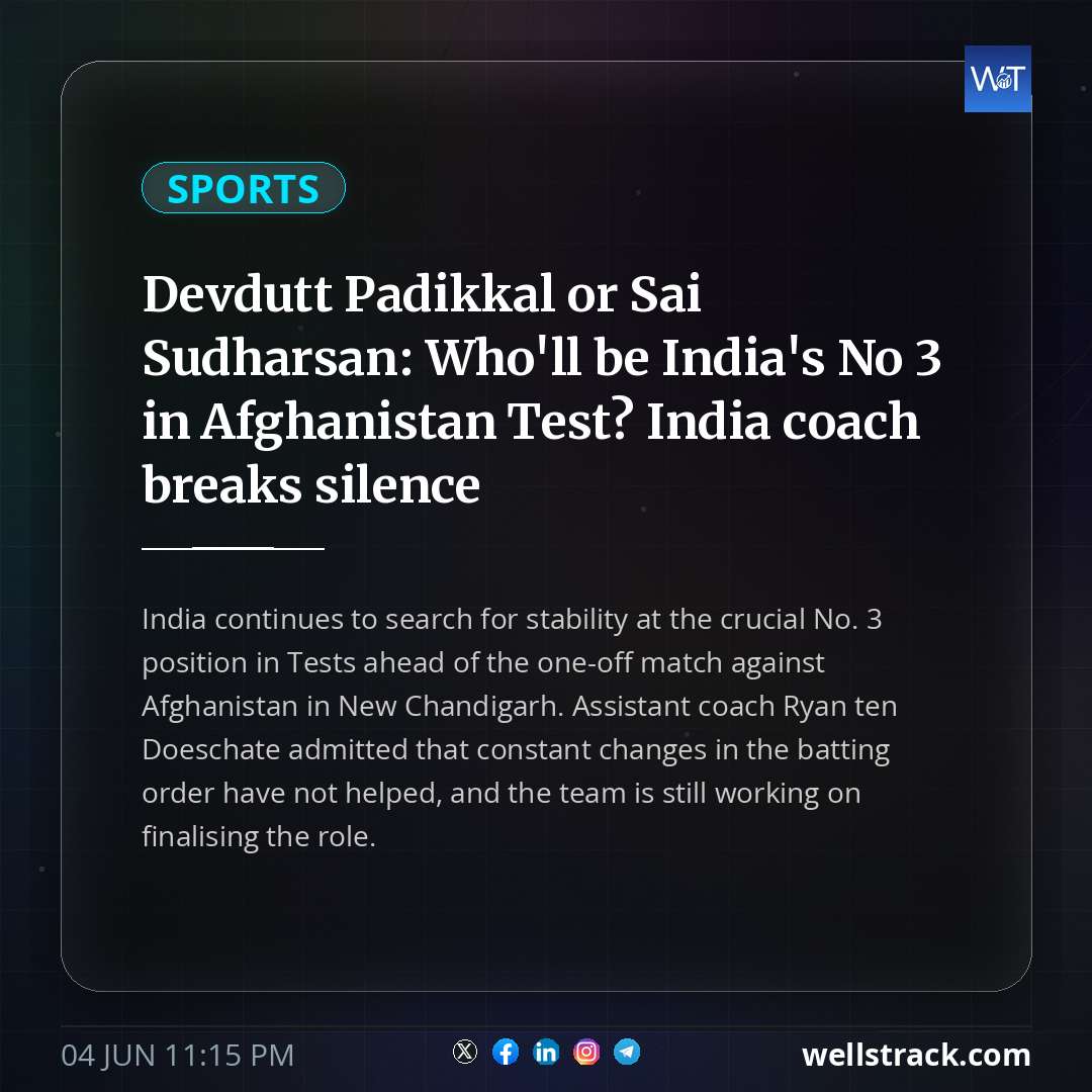Devdutt Padikkal or Sai Sudharsan: Who'll be India's No 3 in Afghanistan Test? India coach breaks silence