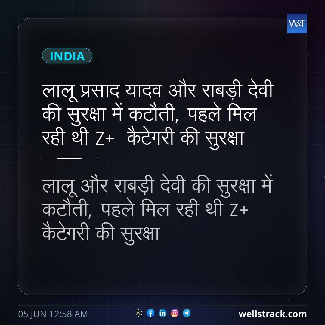 लालू प्रसाद यादव और राबड़ी देवी की सुरक्षा में कटौती, पहले मिल रही थी Z+ कैटेगरी की सुरक्षा