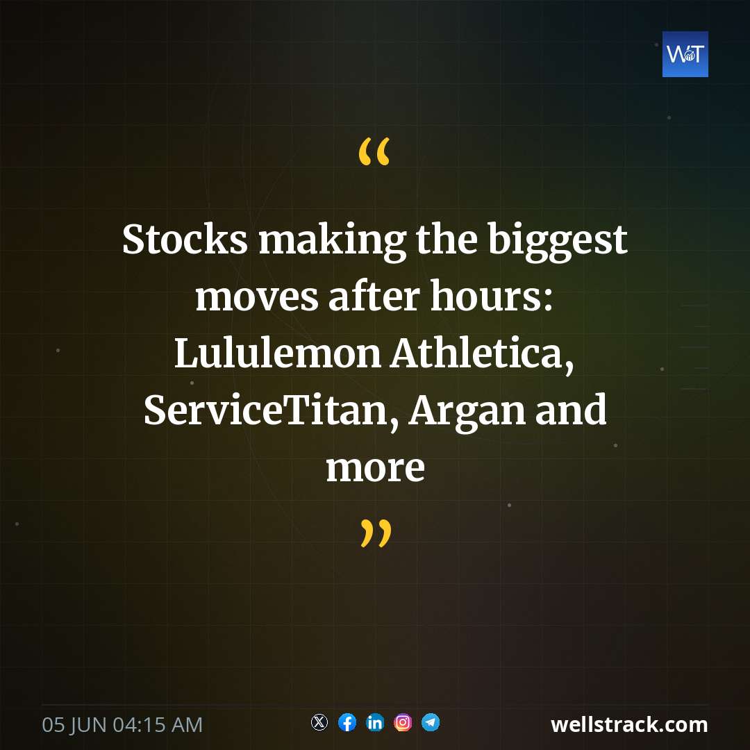 Stocks making the biggest moves after hours: Lululemon Athletica, ServiceTitan, Argan and more — WellsTrack
