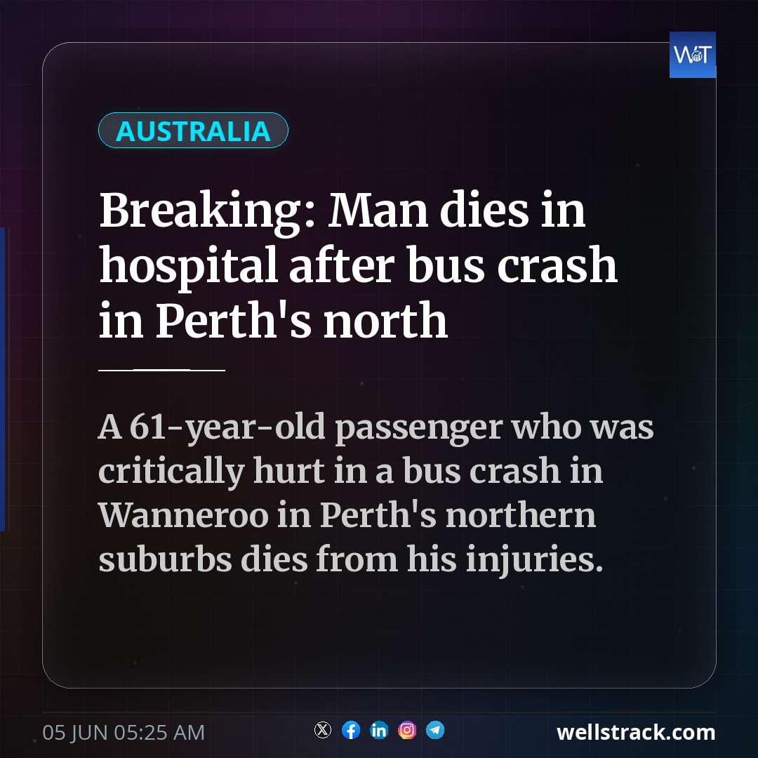 Breaking: Man dies in hospital after bus crash in Perth's north