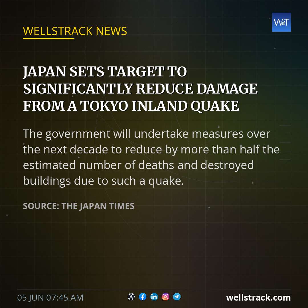 Japan sets target to significantly reduce damage from a Tokyo inland quake