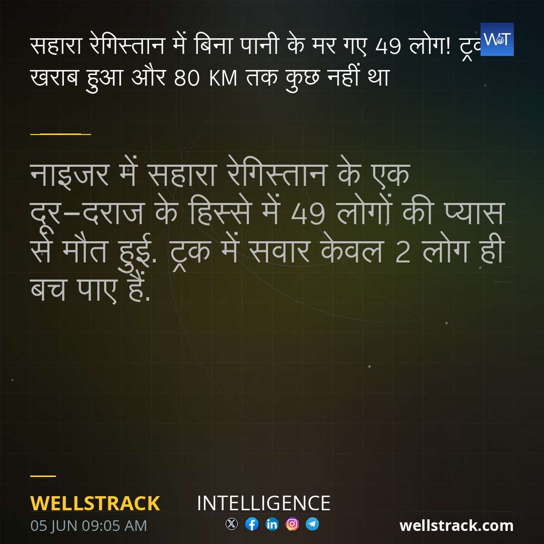 सहारा रेगिस्तान में बिना पानी के मर गए 49 लोग! ट्रक खराब हुआ और 80 KM तक कुछ नहीं था