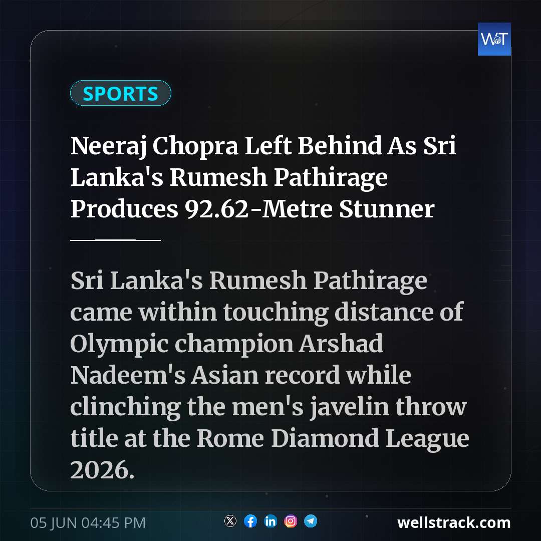 Neeraj Chopra Left Behind As Sri Lanka's Rumesh Pathirage Produces 92.62-Metre Stunner