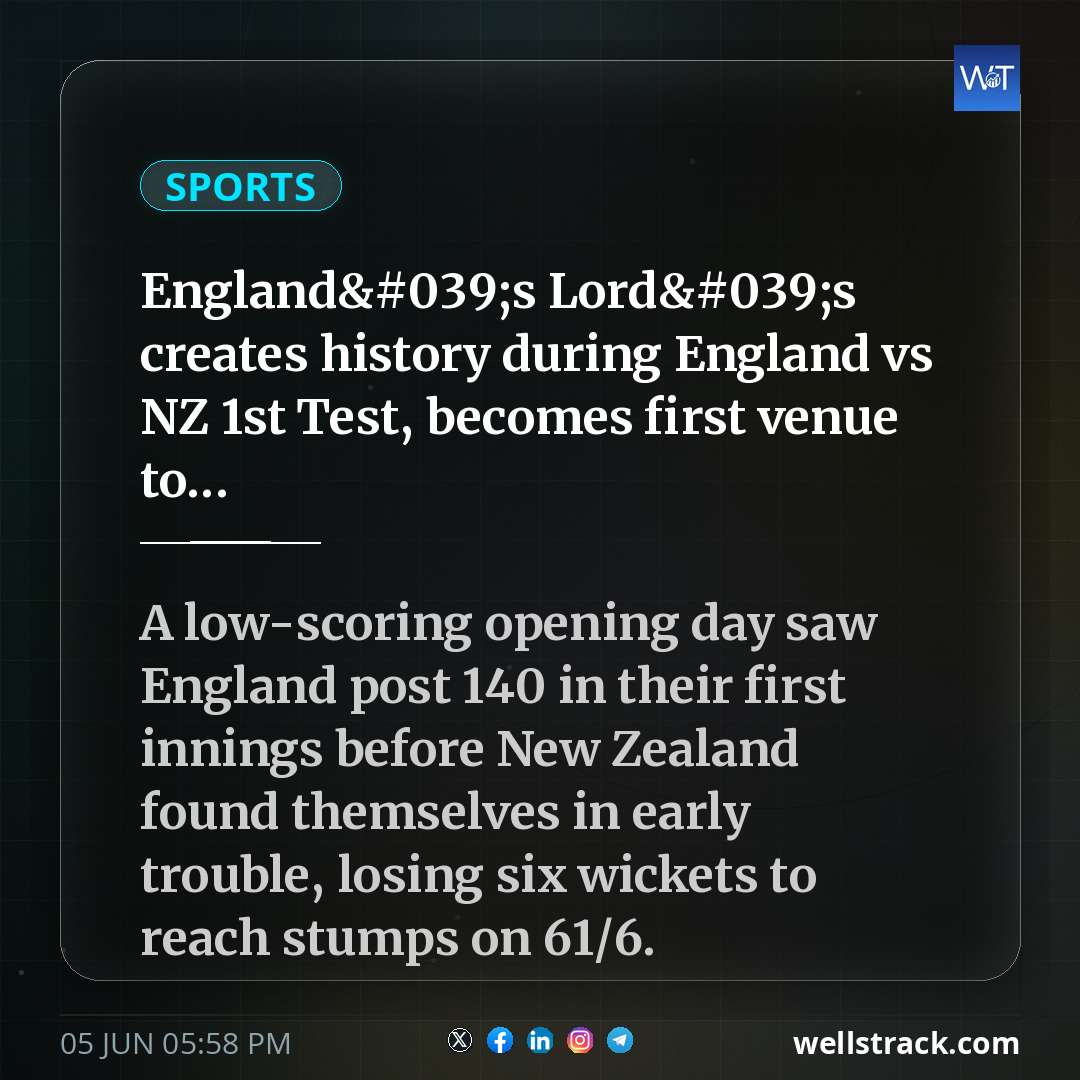 England's Lord's creates history during England vs NZ 1st Test, becomes first venue to...