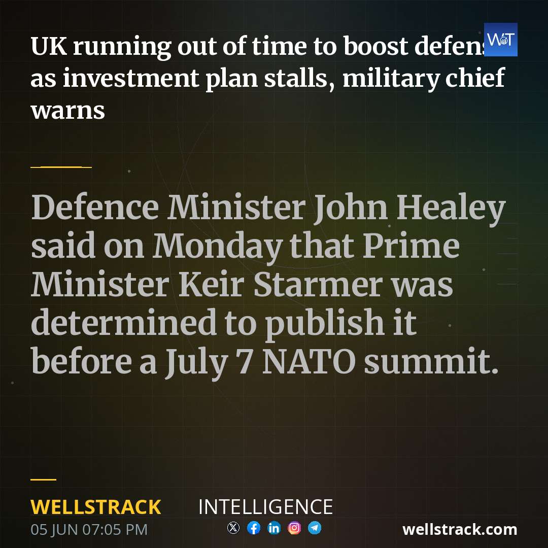 UK running out of time to boost defense as investment plan stalls, military chief warns