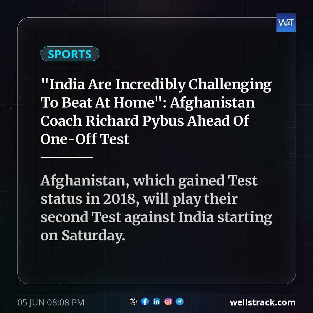 "India Are Incredibly Challenging To Beat At Home": Afghanistan Coach Richard Pybus Ahead Of One-Off Test — WellsTrack