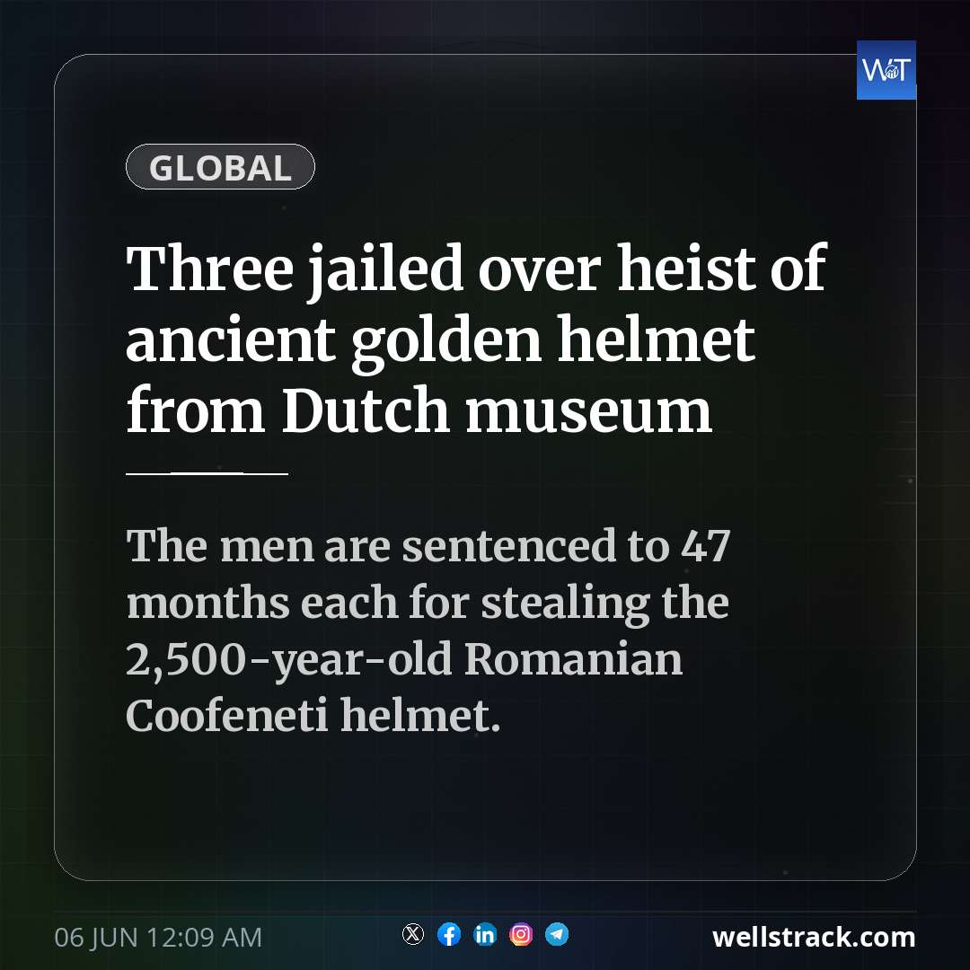 Three jailed over heist of ancient golden helmet from Dutch museum