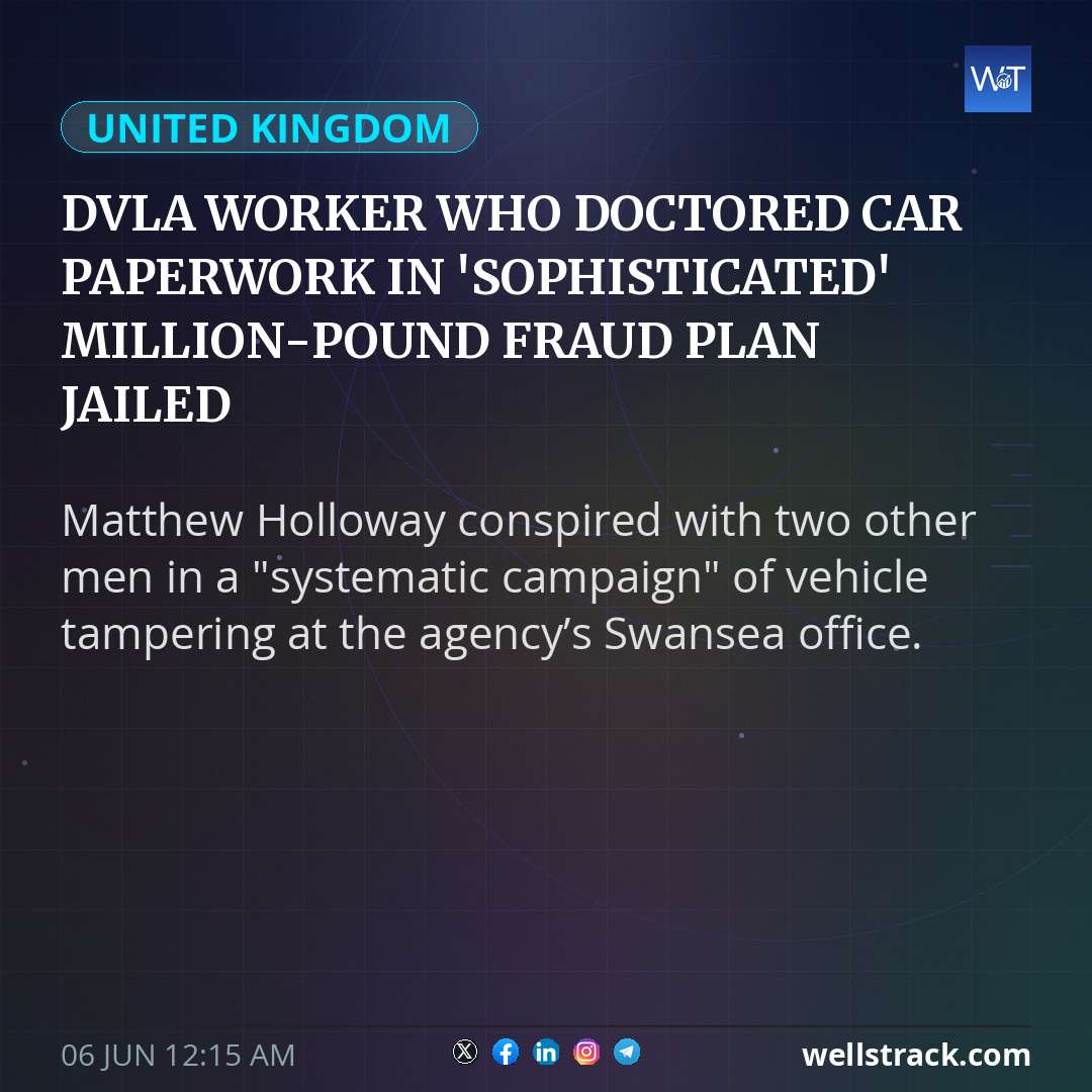 DVLA worker who doctored car paperwork in 'sophisticated' million-pound fraud plan jailed