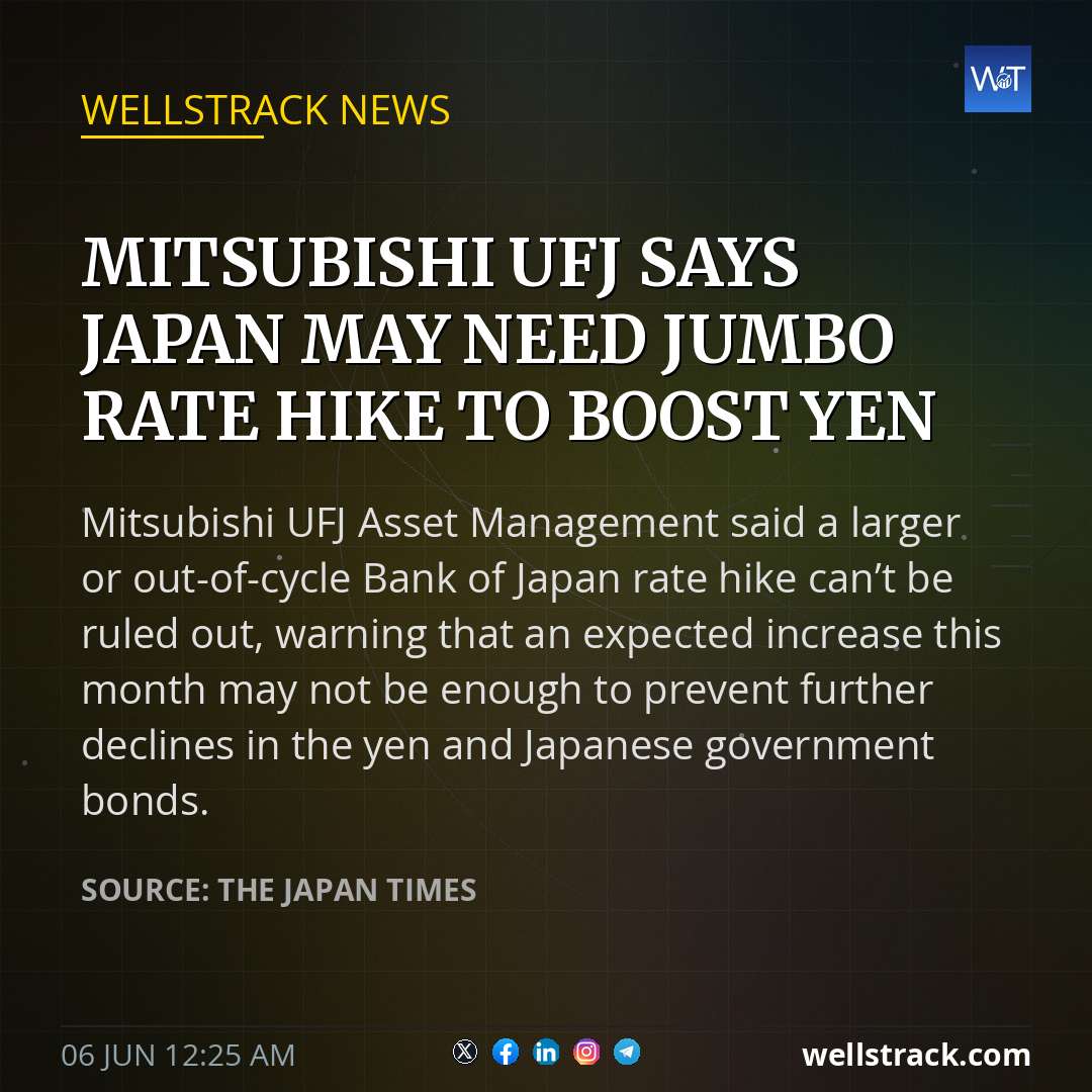 Mitsubishi UFJ says Japan may need jumbo rate hike to boost yen