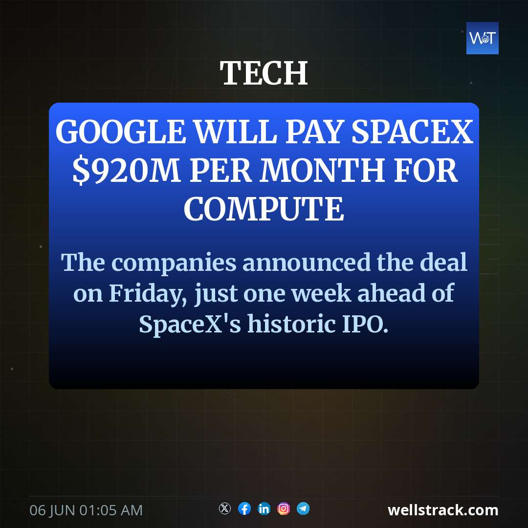 Google will pay SpaceX $920M per month for compute