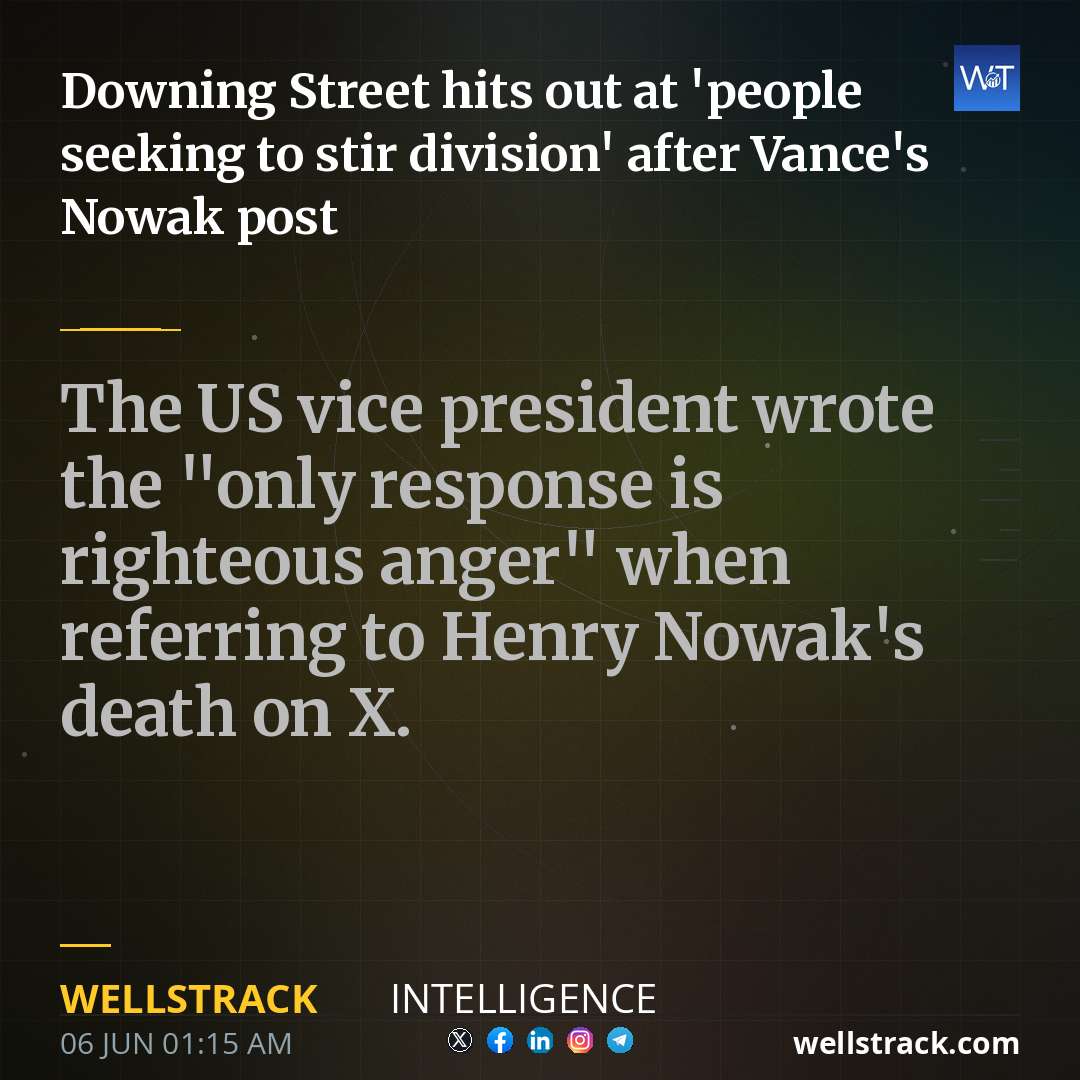 Downing Street hits out at 'people seeking to stir division' after Vance's Nowak post