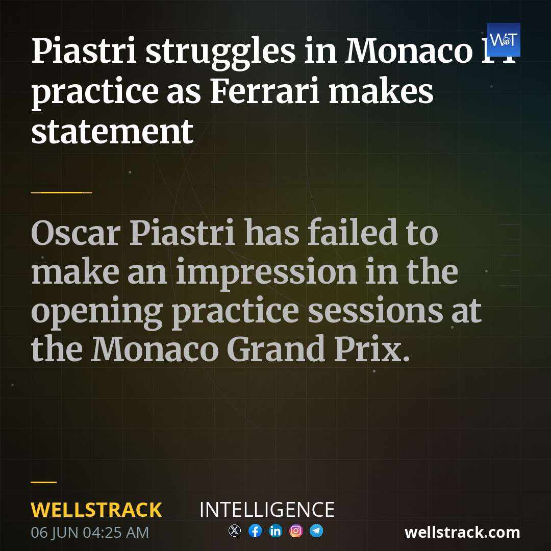Piastri struggles in Monaco F1 practice as Ferrari makes statement