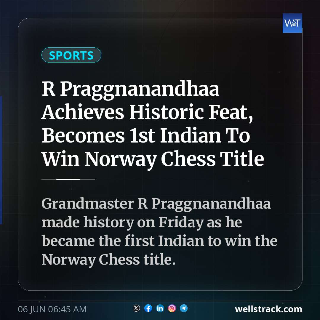 R Praggnanandhaa Achieves Historic Feat, Becomes 1st Indian To Win Norway Chess Title