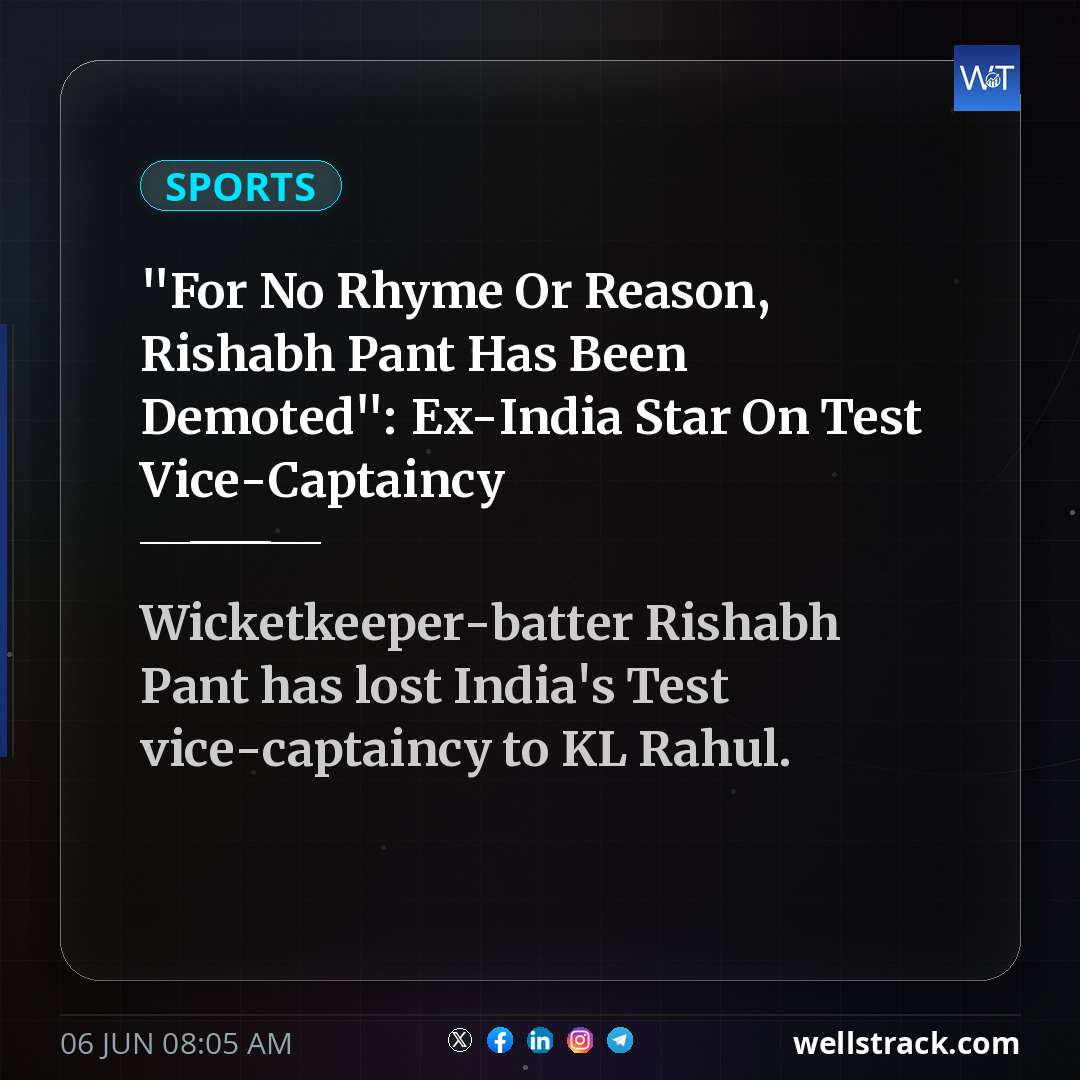 "For No Rhyme Or Reason, Rishabh Pant Has Been Demoted": Ex-India Star On Test Vice-Captaincy