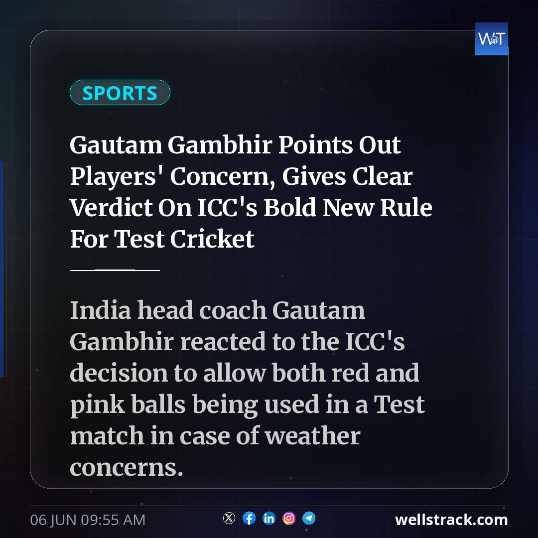 Gautam Gambhir Points Out Players' Concern, Gives Clear Verdict On ICC's Bold New Rule For Test Cricket