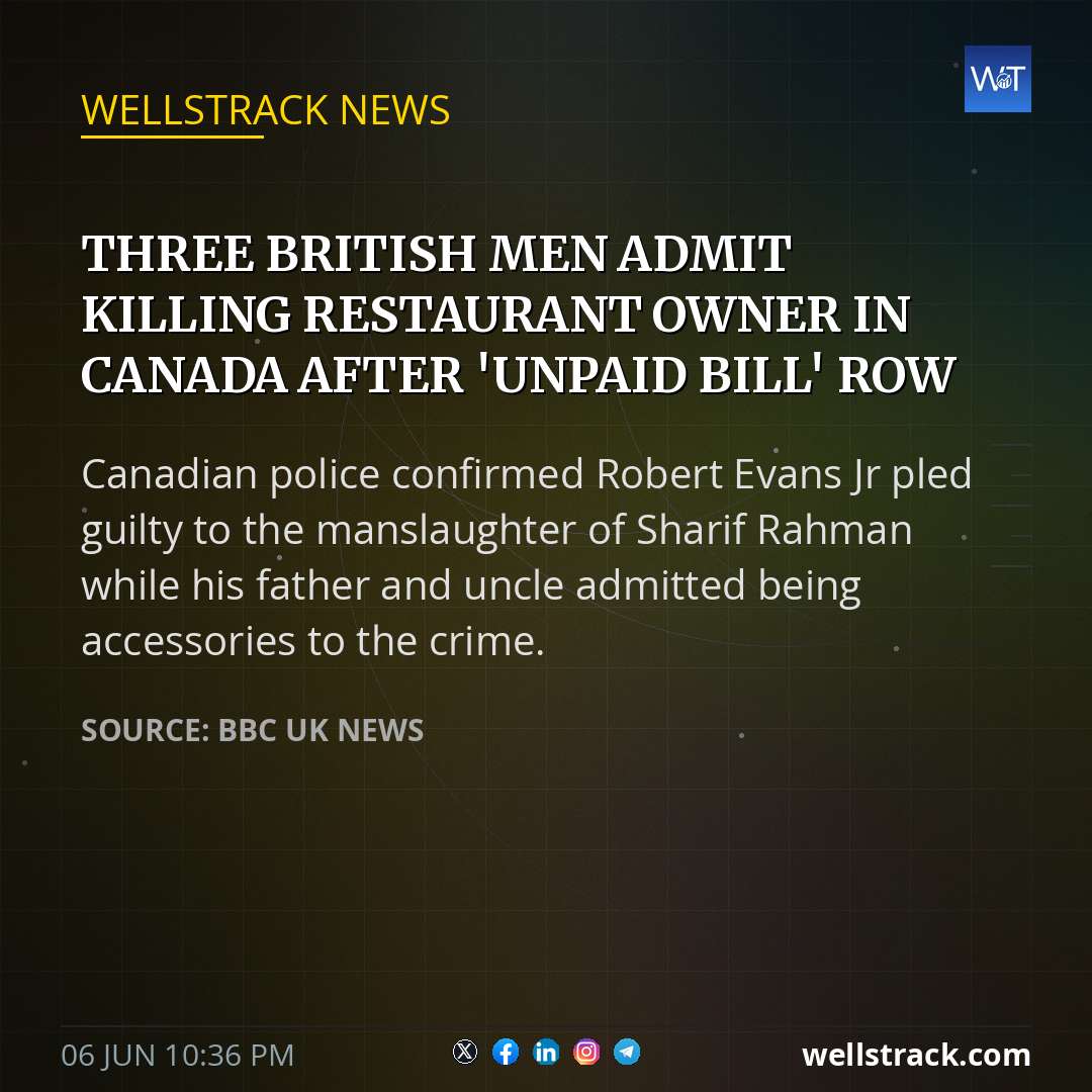 Three British men admit killing restaurant owner in Canada after 'unpaid bill' row