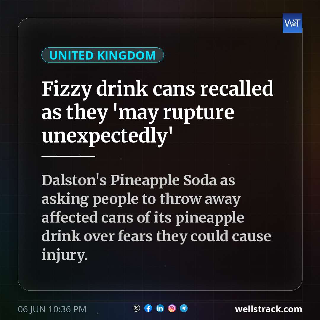 Fizzy drink cans recalled as they 'may rupture unexpectedly'