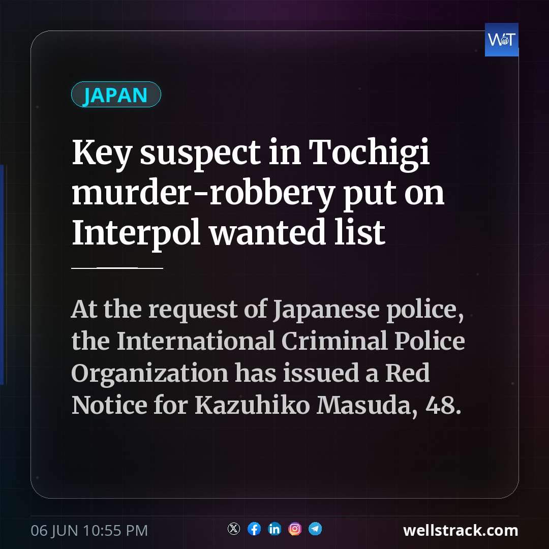 Key suspect in Tochigi murder-robbery put on Interpol wanted list
