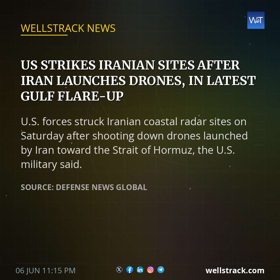 US strikes Iranian sites after Iran launches drones, in latest Gulf flare-up — WellsTrack