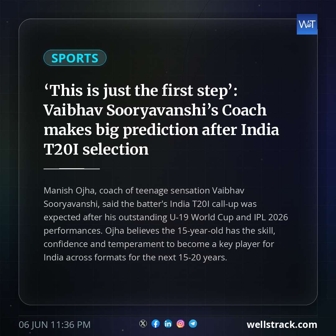 ‘This is just the first step’: Vaibhav Sooryavanshi’s Coach makes big prediction after India T20I selection — WellsTrack