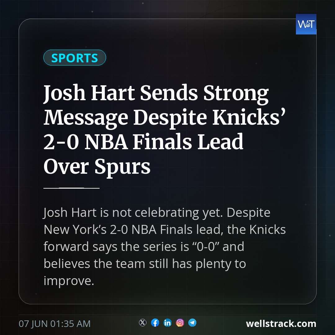 Josh Hart Sends Strong Message Despite Knicks’ 2-0 NBA Finals Lead Over Spurs — WellsTrack