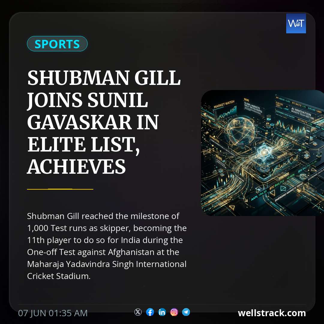 Shubman Gill Joins Sunil Gavaskar In Elite List, Achieves Stunning Feat As India Captain — WellsTrack