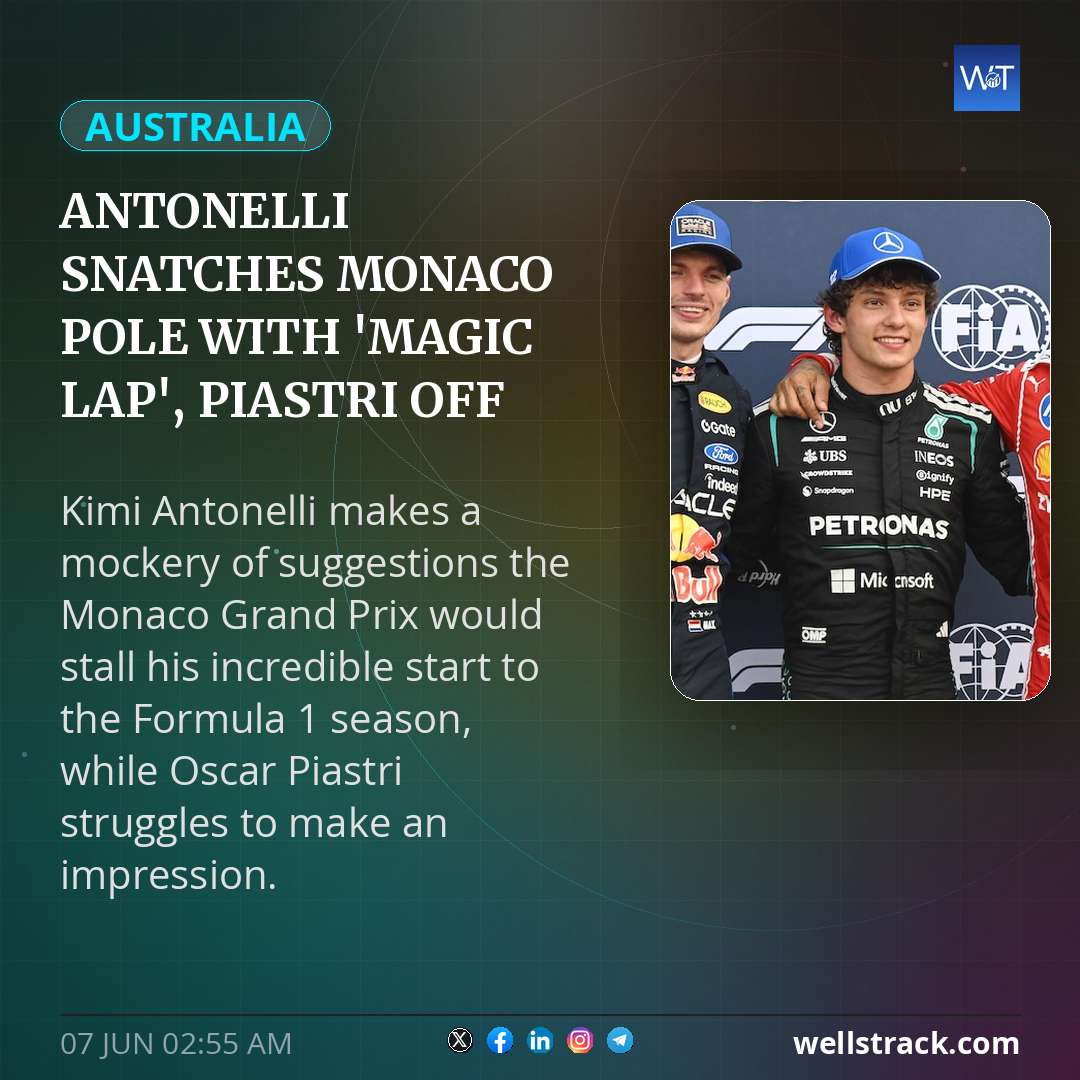Antonelli snatches Monaco pole with 'magic lap', Piastri off the pace